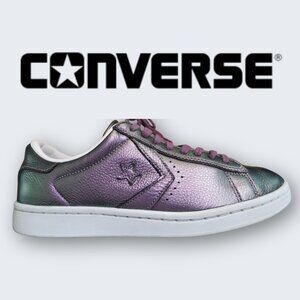 Converse Sneakers Shoes I Women's 8.5 I All Stars I Leather I Purple Metallic